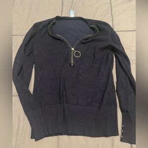 Elegant Black Zipper Sweater